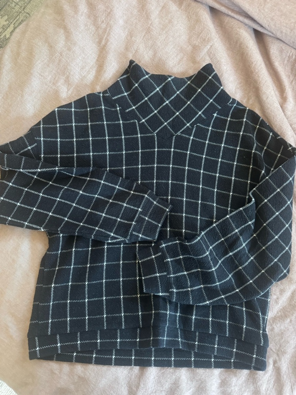 Madewell Black Sweater with White Grid